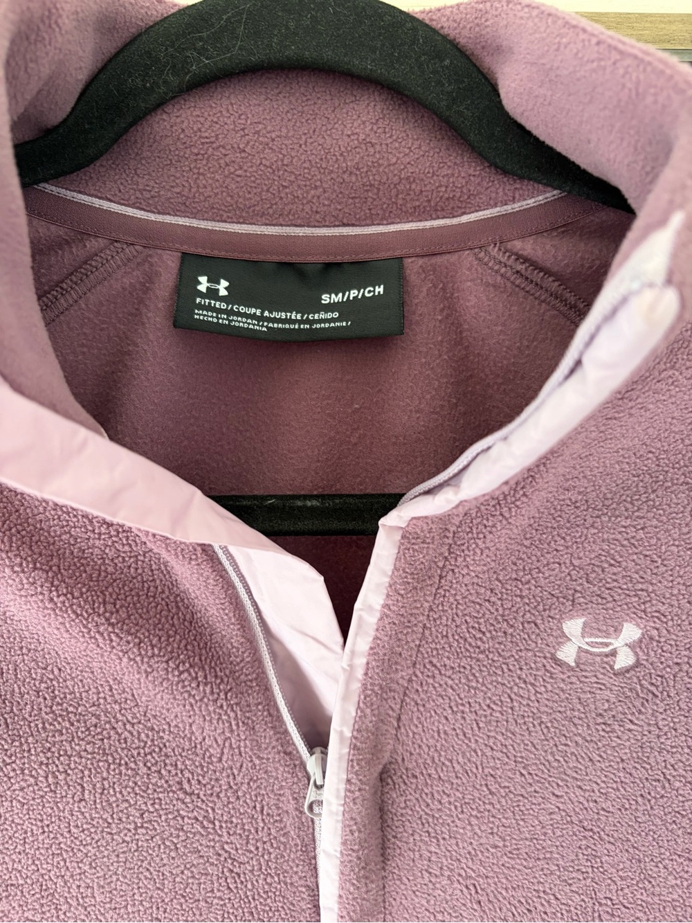 Under Armour women's Polartec Forge 1/4 zip fleece in ash plum Polartec sz Small - Picture 2 of 3